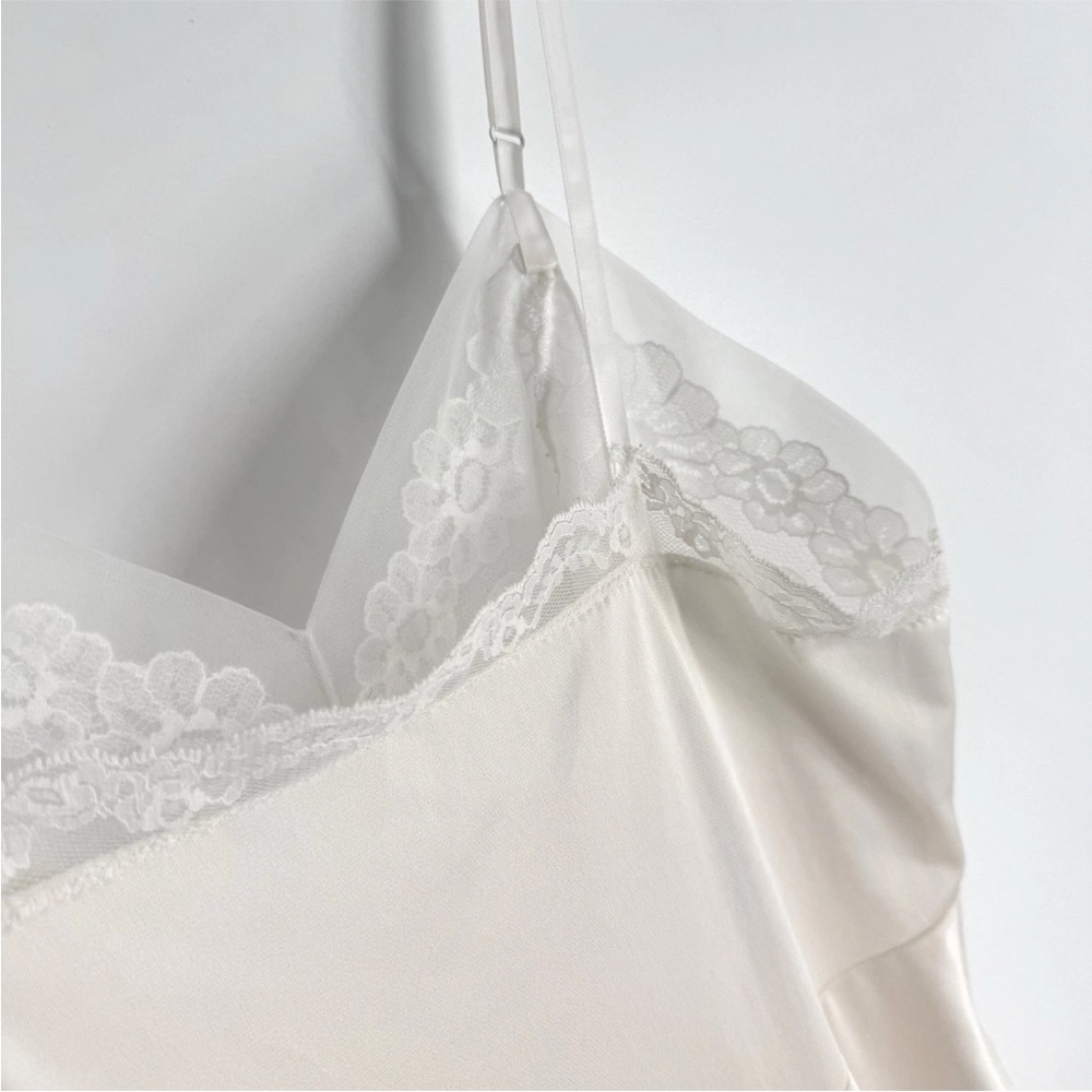 Vintage JC Penney Full Slip Womens Size 36 Blush Ivory Lace Accent Nylon Antron - Picture 6 of 9